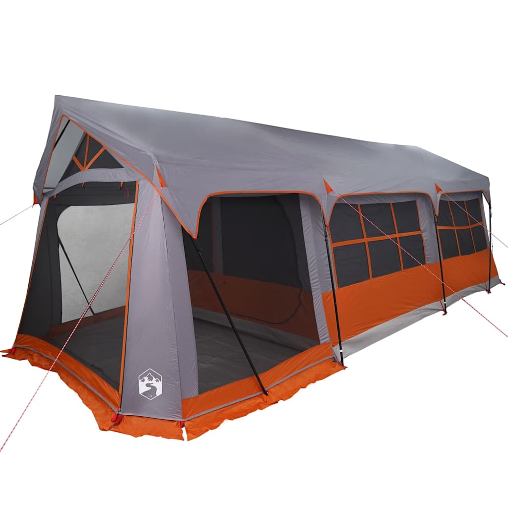 Vidaxl gezinstent met dak grijs en oranje 620 x 322 x 240 cm polyester