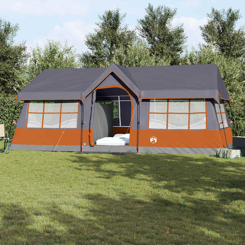 Vidaxl gezinstent met dak grijs en oranje 622 x 295 x 238 cm