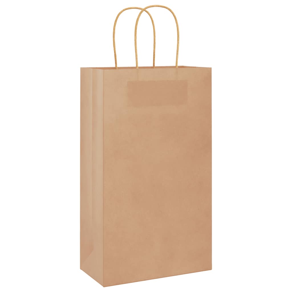 VidaXL bolsas de papel 50uds con asas 21x11x36 cm marrón