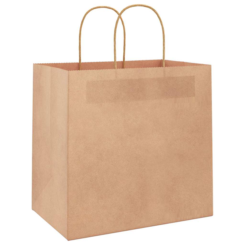 Sacchetti di carta VidaXL 50 pz con manici 26x17x25 cm marrone