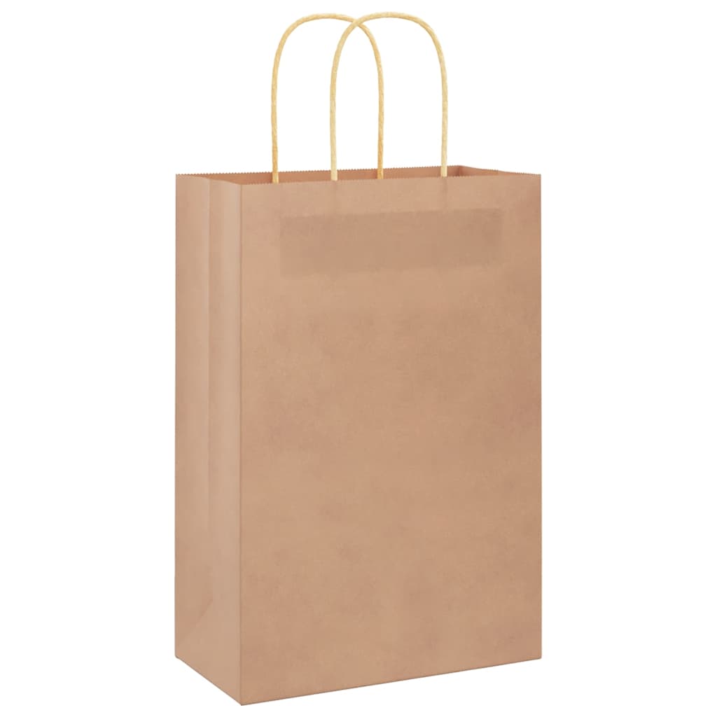 Sacchetti di carta Vidaxxl 250 pz con manici 21x11x31 cm marrone