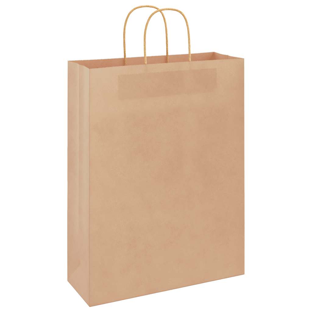 VidaXL bolsas de papel 250uds con asas 32x12x42 cm marrón