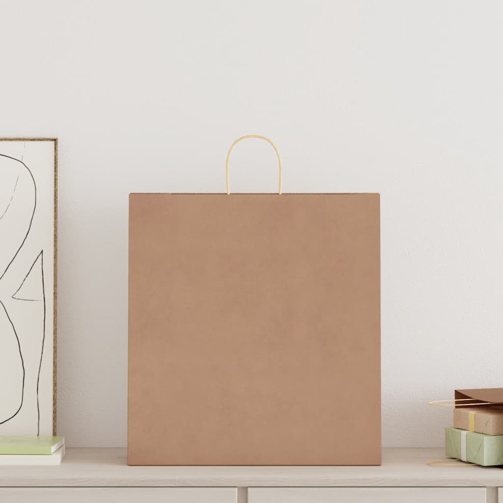 VidaXL bolsas de papel 250uds con asas 45x17x48 cm marrón