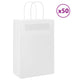 Sacchetti di carta Vidaxxl 50 pz con manici 21x11x31 cm bianco