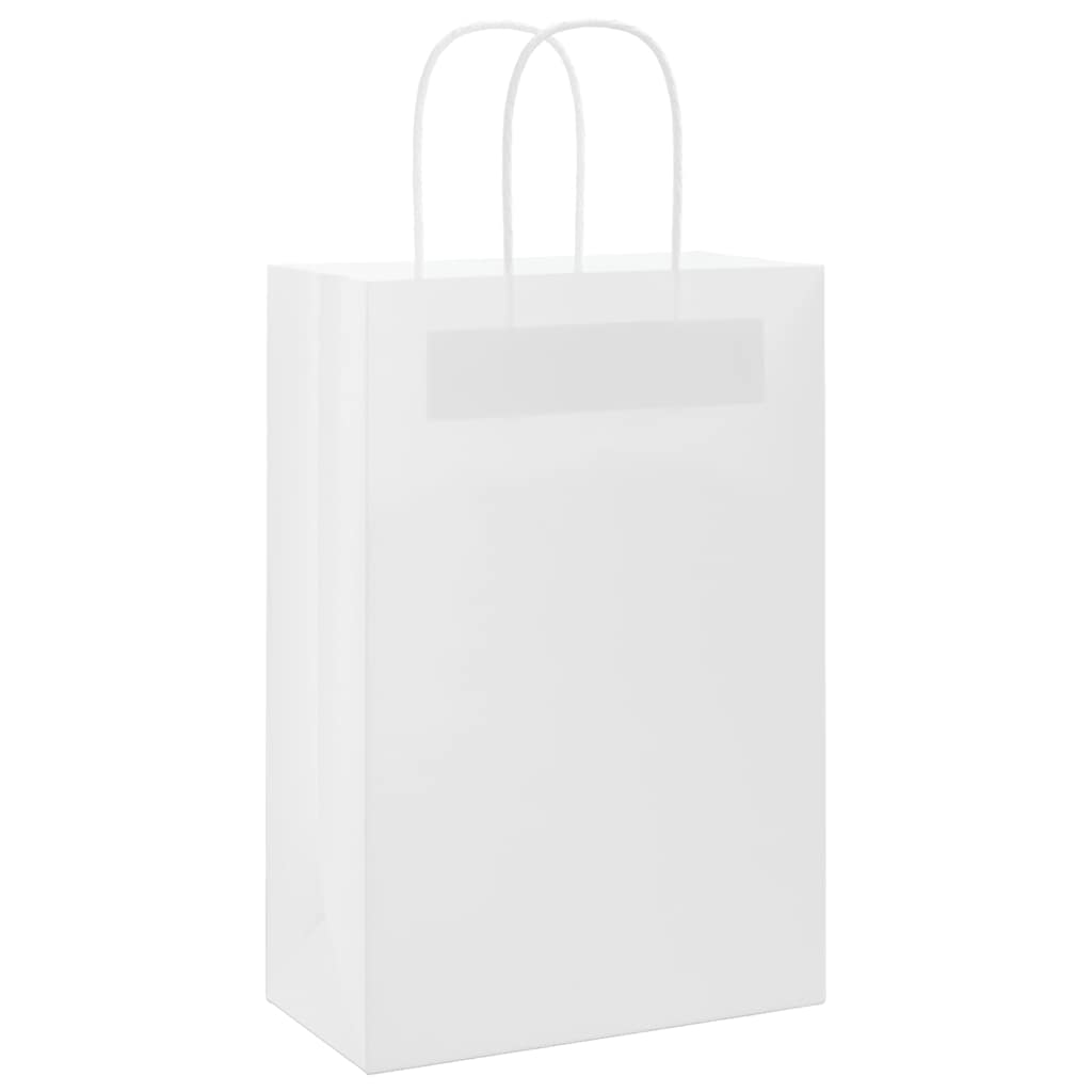 Sacchetti di carta Vidaxxl 50 pz con manici 21x11x31 cm bianco