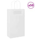 VidaXL bolsas de papel 50uds con asas 21x11x36 cm blanco