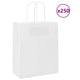 VidaXL bolsas de papel 250uds con asas 18x8x22 cm blanco