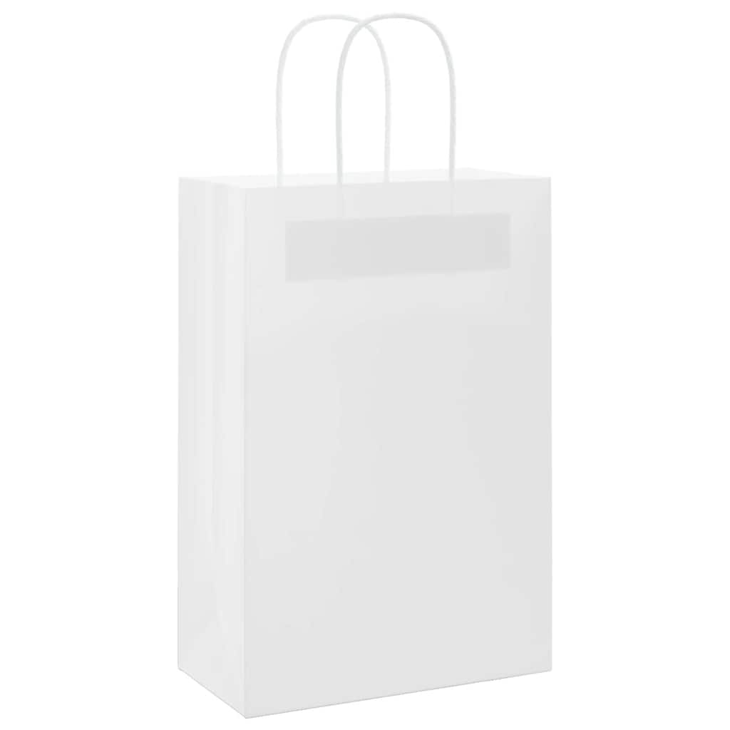 Vidaxxl bolsas de papel 250uds con asas 21x11x31 cm blanco