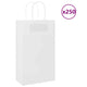 VidaXL bolsas de papel 250uds con asas 21x11x36 cm blanco