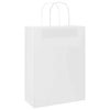 VidaXL bolsas de papel 250uds con asas 26x12x35 cm blanco