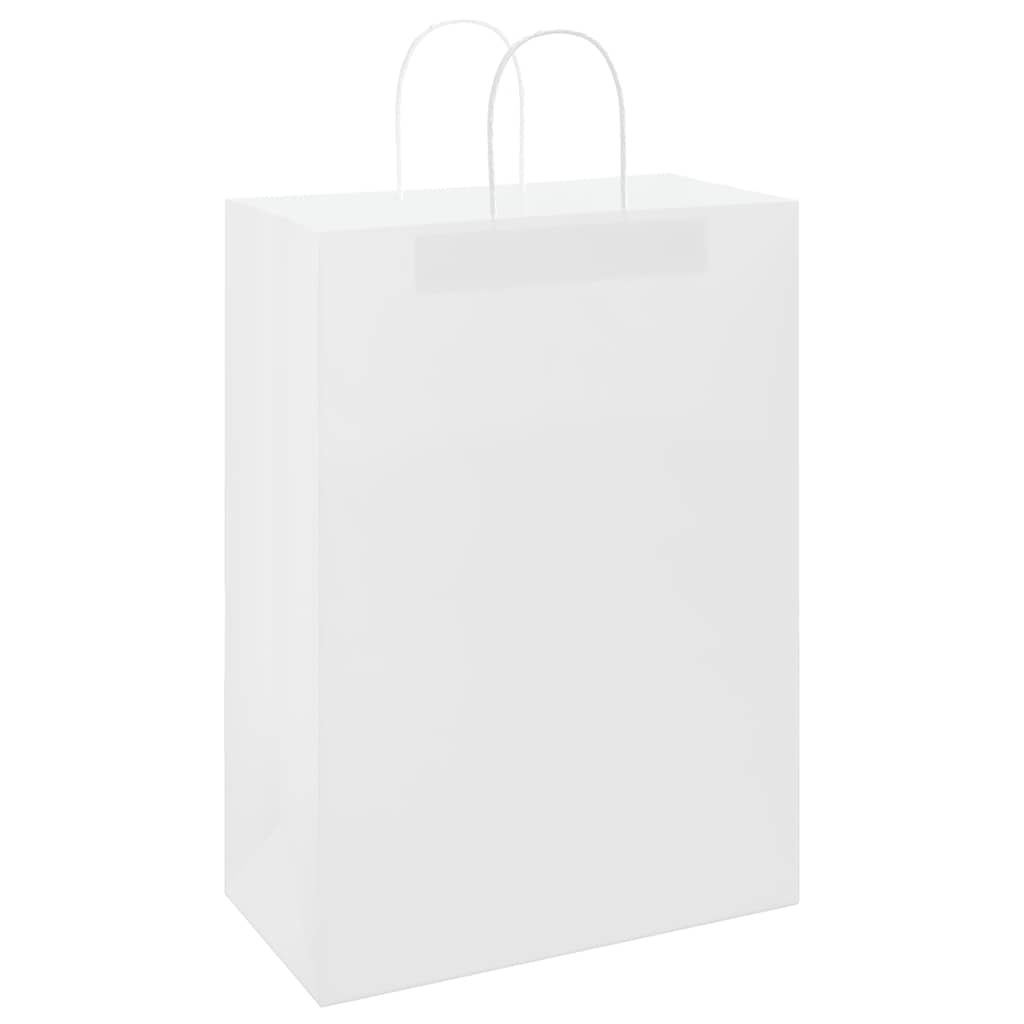 VidaXL bolsas de papel 250uds con asas 32x17x44 cm blanco