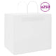 VidaXL bolsas de papel 250uds con asas 32x22x28 cm blanco