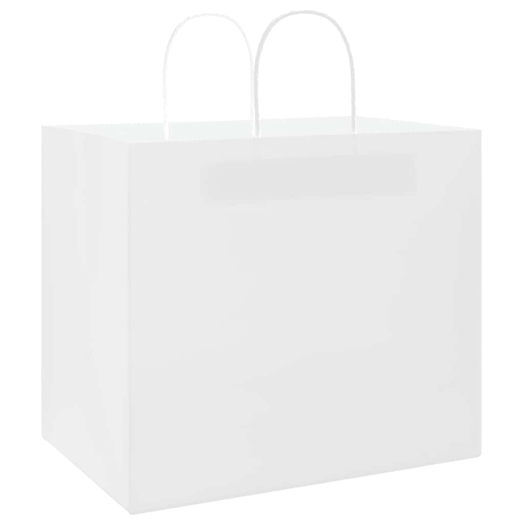VidaXL bolsas de papel 250uds con asas 32x22x28 cm blanco