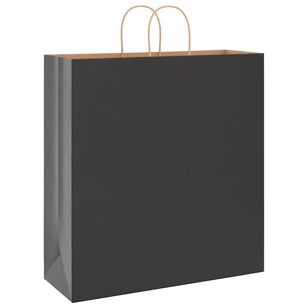VidaXL bolsas de papel 50uds con asas 45x17x48 cm negro