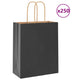 VidaXL bolsas de papel 250uds con asas 18x8x22 cm negro