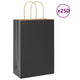 VidaXL bolsas de papel 250uds con asas 21x11x31 cm negro