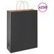 VidaXL bolsas de papel 250uds con asas 32x12x42 cm negro