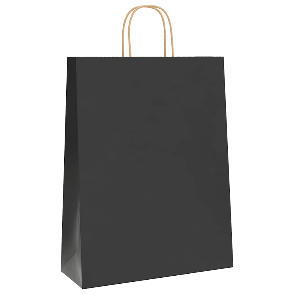VidaXL bolsas de papel 250uds con asas 32x12x42 cm negro