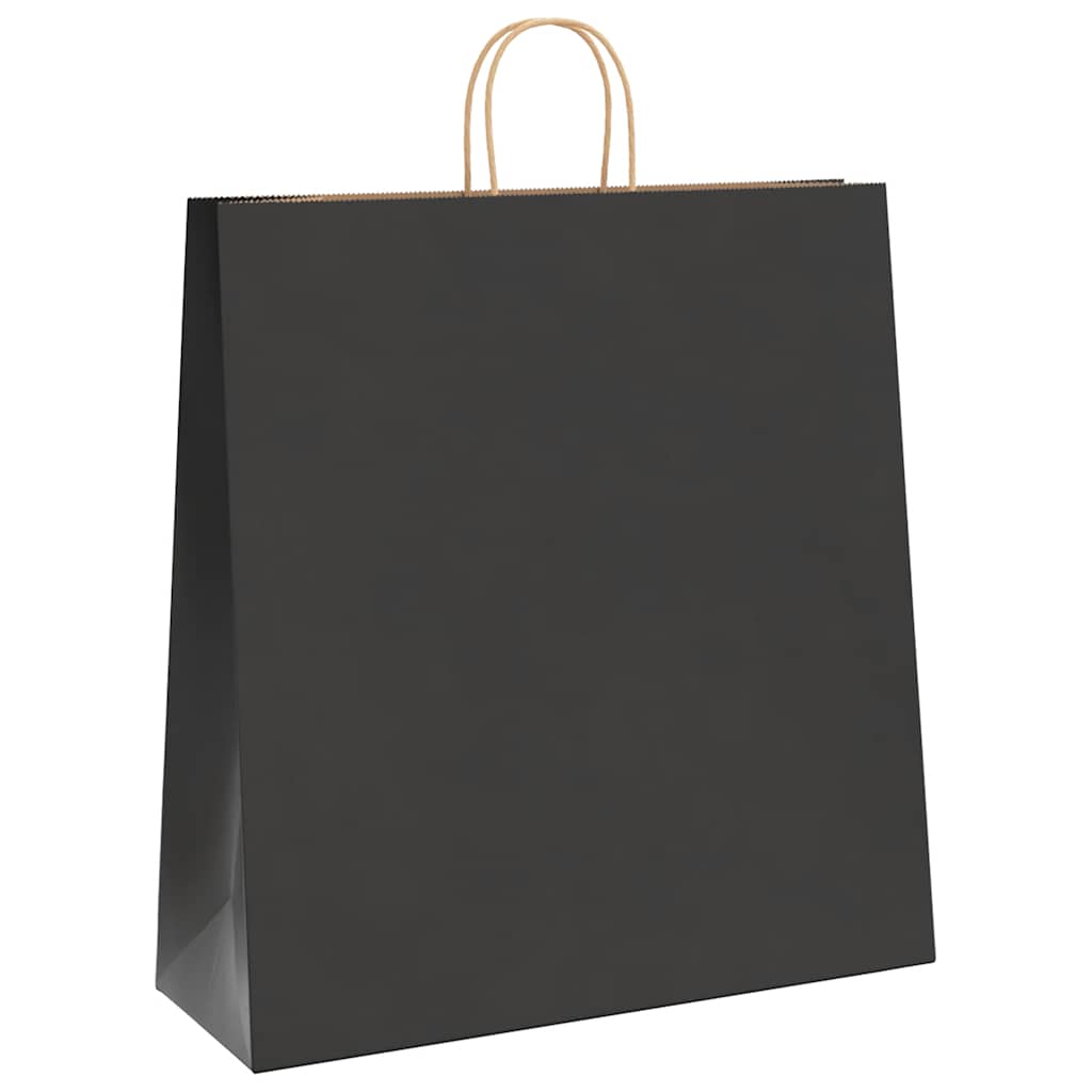 VidaXL bolsas de papel 250uds con asas 45x17x48 cm negro