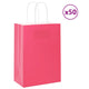 VidaXL bolsas de papel 50uds con asas 15x8x21 cm rosa