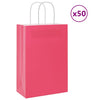 VidaXL bolsas de papel 50uds con asas 21x11x31 cm rosa
