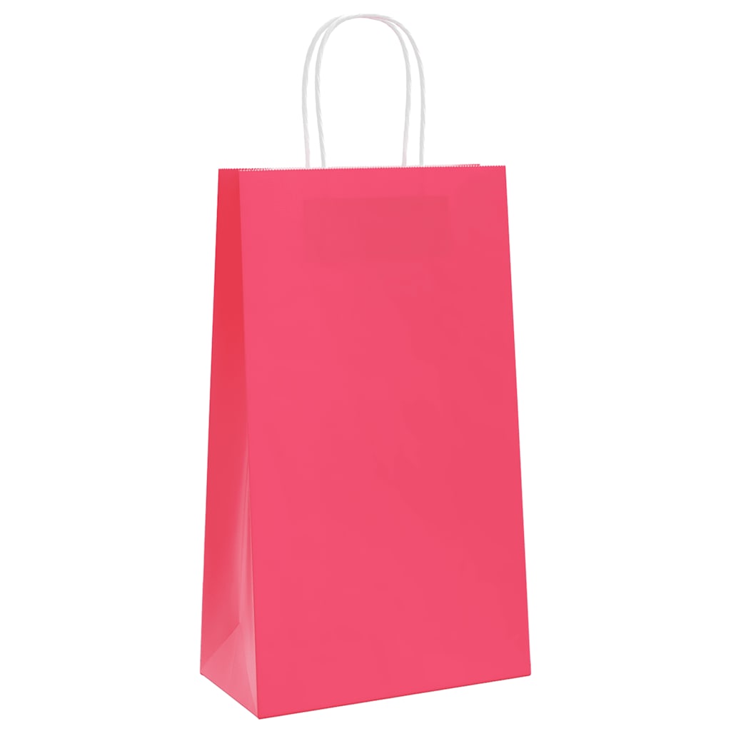 VidaXL bolsas de papel 50uds con asas 21x11x36 cm rosa
