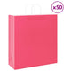 VidaXL bolsas de papel 50uds con asas 45x17x48 cm rosa