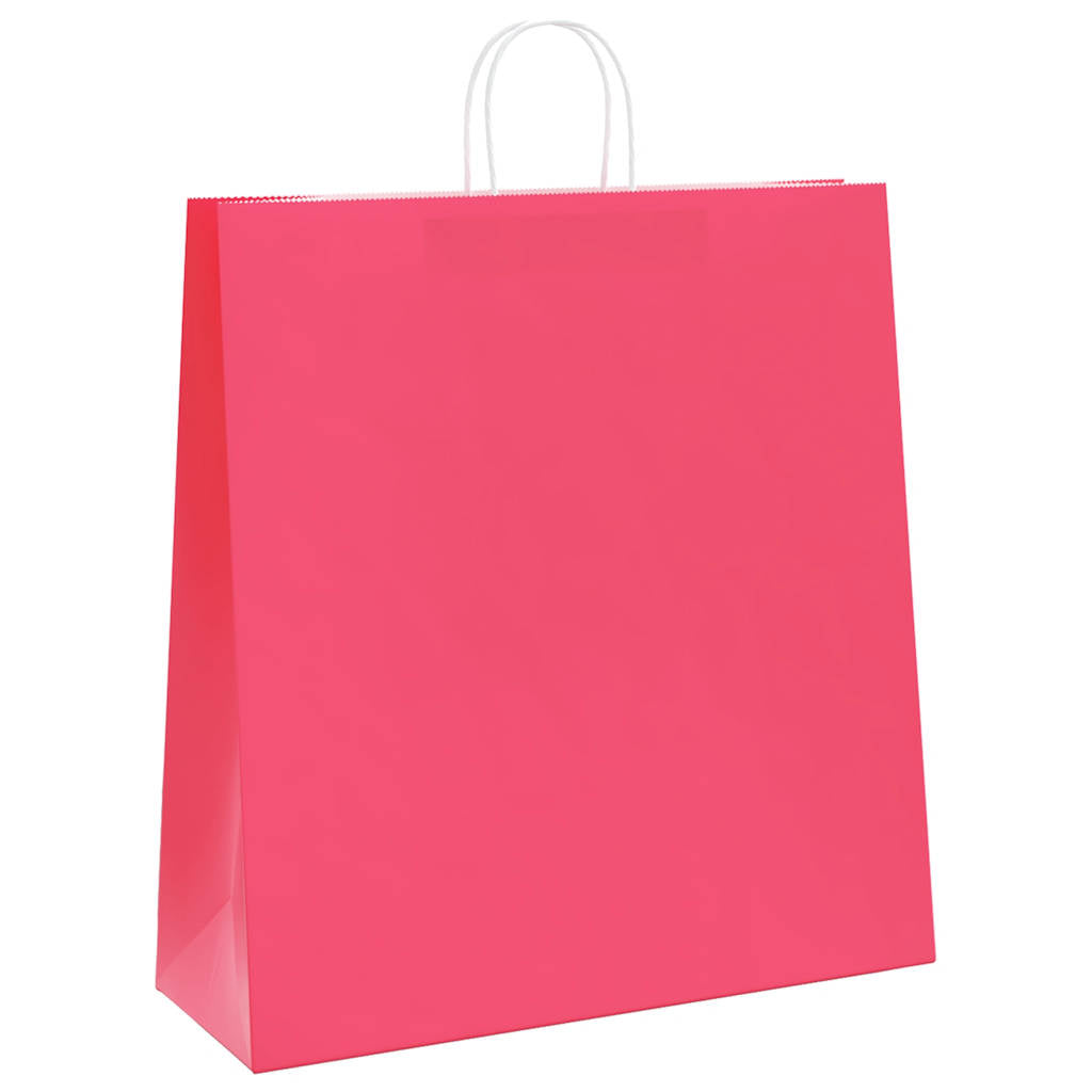 VidaXL bolsas de papel 50uds con asas 45x17x48 cm rosa