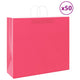 VidaXL bolsas de papel 50uds con asas 54x15x49 cm rosa