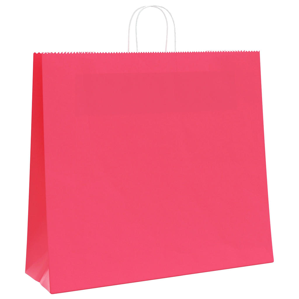 VidaXL bolsas de papel 50uds con asas 54x15x49 cm rosa