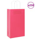 VidaXL bolsas de papel 250uds con asas 21x11x36 cm rosa