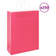 VidaXL bolsas de papel 250uds con asas 32x12x42 cm rosa