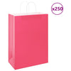 VidaXL bolsas de papel 250uds con asas 32x17x44 cm rosa