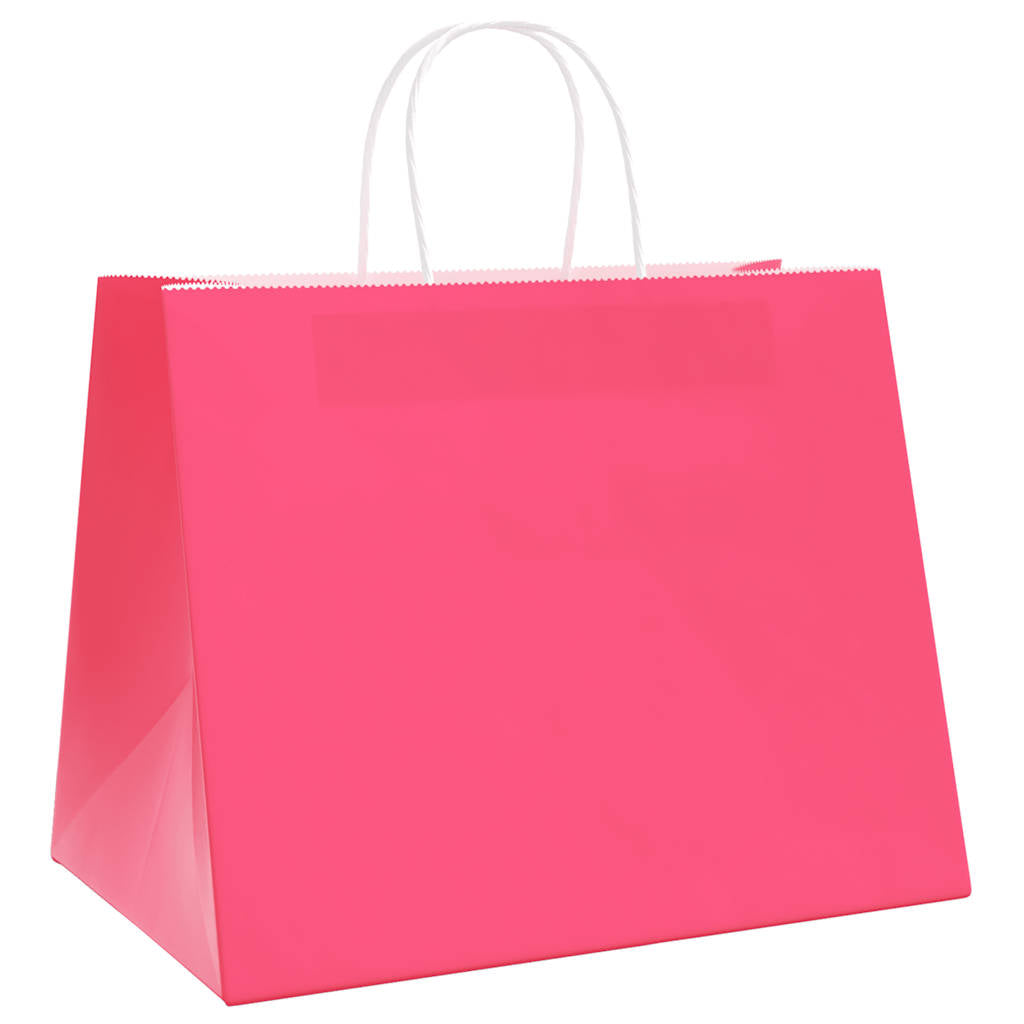 VidaXL bolsas de papel 250uds con asas 32x22x24 cm rosa