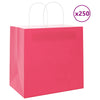 VidaXL bolsas de papel 250uds con asas 54x15x49 cm rosa