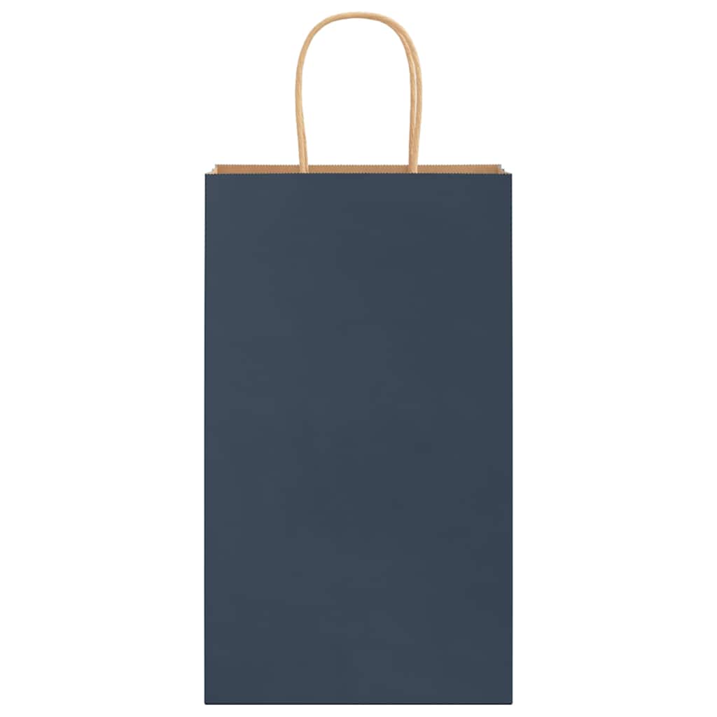 VidaXL bolsas de papel 250uds con asas 21x11x36 cm azul
