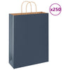 VidaXL bolsas de papel 250uds con asas 32x12x42 cm azul