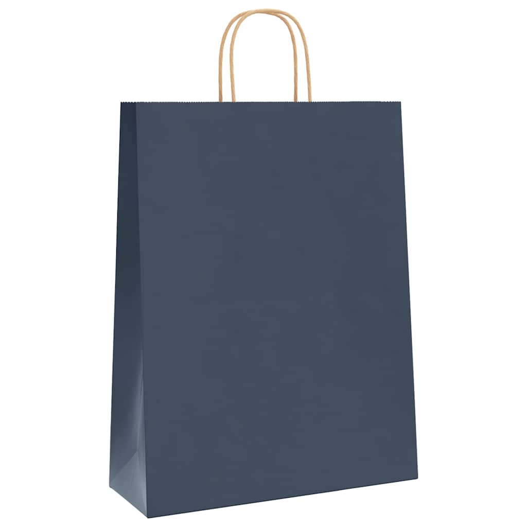 VidaXL bolsas de papel 250uds con asas 32x12x42 cm azul