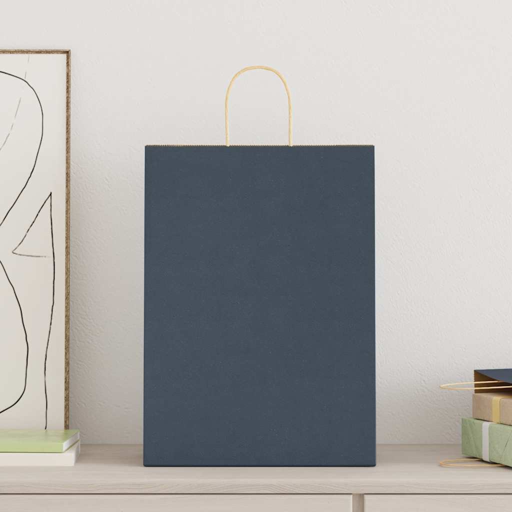 Vidaxl cartapesta zakken 250 st con hengsels 32x17x44 cm blu