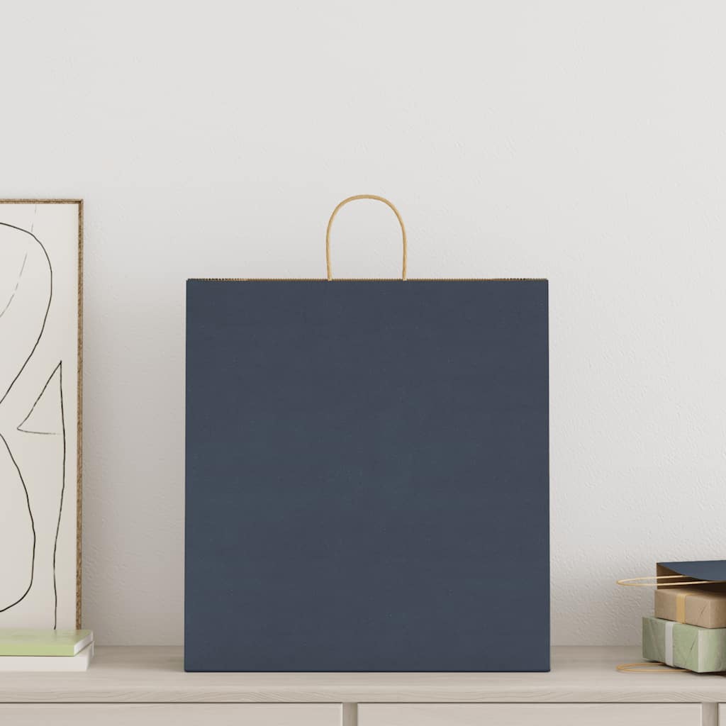 VidaXL bolsas de papel 250uds con asas 45x17x48 cm azul