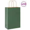 Sacchetti di carta VidaXL 250 pz con manici 21x11x31 cm verde