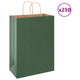 VidaXL bolsas de papel 250uds con asas 32x17x44 cm verde