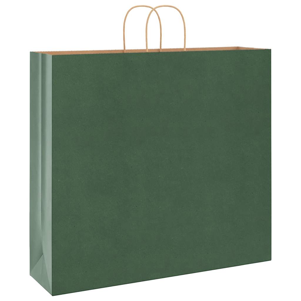 VidaXL bolsas de papel 250uds con asas 54x15x49 cm verde