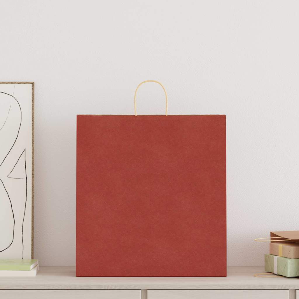 VidaXL bolsas de papel 250uds con asas 45x17x48 cm rojo
