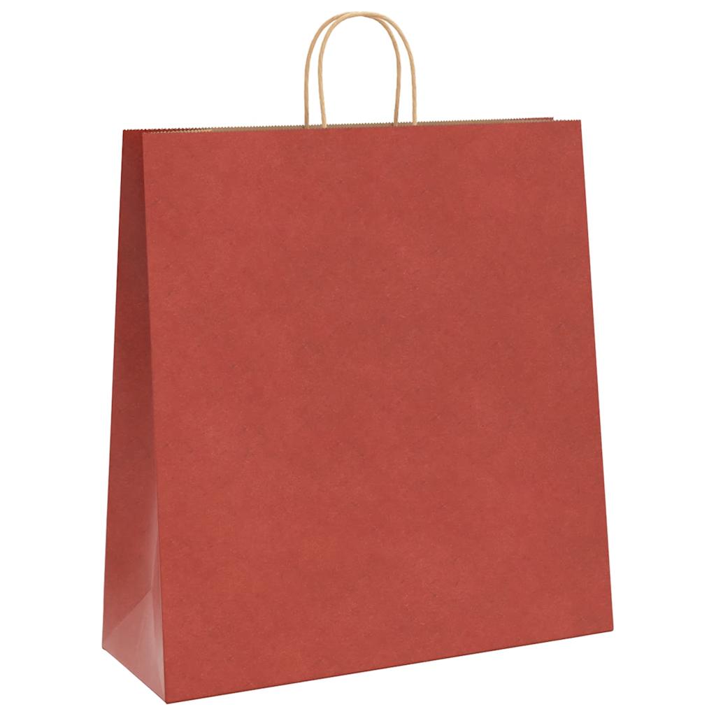 VidaXL bolsas de papel 250uds con asas 45x17x48 cm rojo