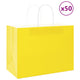 VidaXL bolsas de papel 50uds con asas 32x17x25 cm amarillo