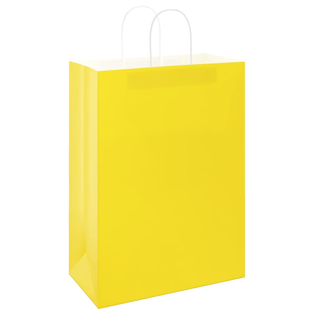 VidaXL bolsas de papel 50uds con asas 32x17x44 cm amarillo