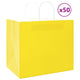 VidaXL bolsas de papel 50uds con asas 32x22x28 cm amarillo