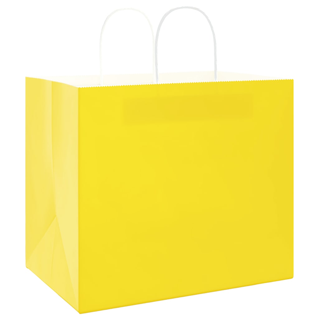 VidaXL bolsas de papel 50uds con asas 32x22x28 cm amarillo