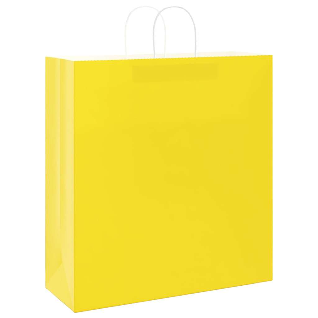 vidaxxl bolsas de papel 50uds con asas 45x17x48 cm amarillo